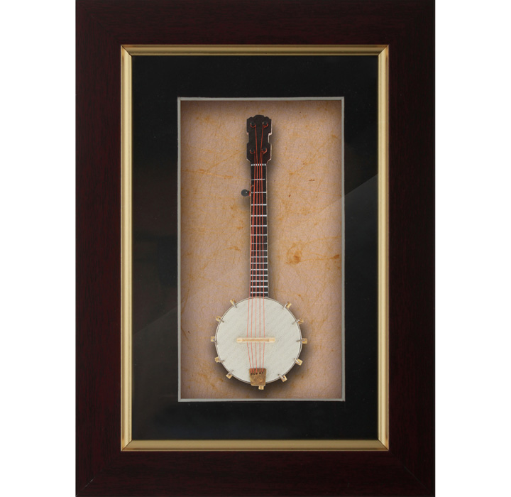 Miniature White Banjo Decorative frames-DFBA1